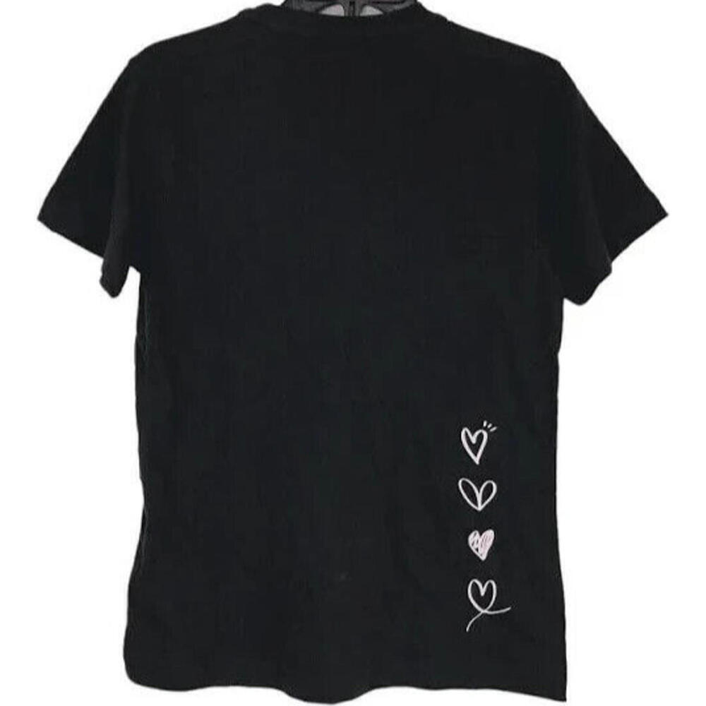 New Adidas Women's Self Love Club T-Shirt. Size: S, Color: Black/Pink - Picture 3 of 4